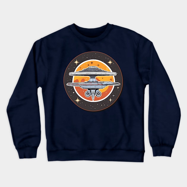 Space Station Alpha Crewneck Sweatshirt by Fan Boy Fun Designs by Darth Skippy